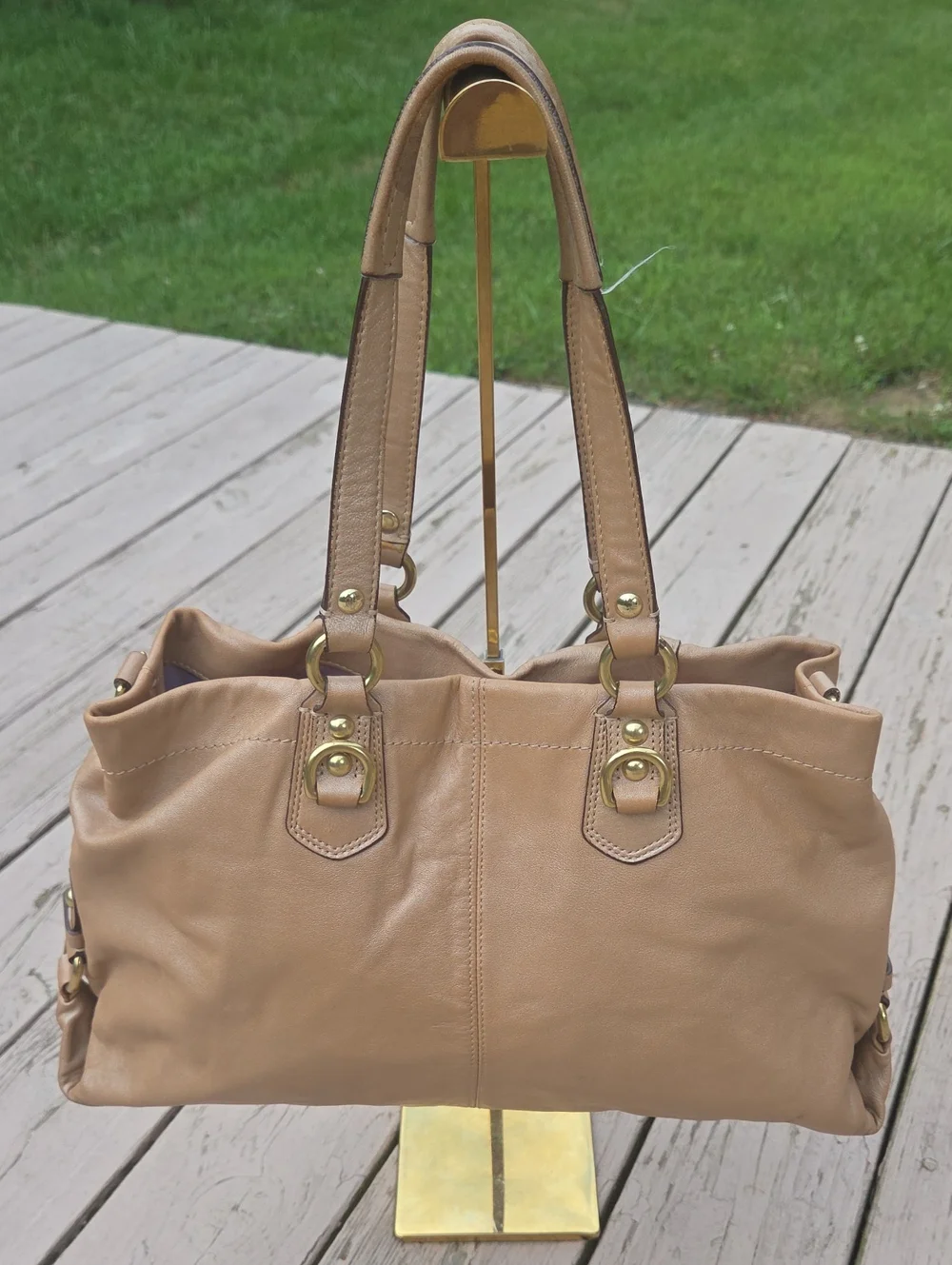 Coach Ashley F15513 2010 Carryall Metallic Leather Satchel $398 Retail GUC